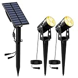 NATPOW Gartenstrahler Solar, Solar Gartenleuchte LED Solarstrahler...