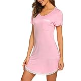 Petalum Nachthemd für Damen, Kleid, Pyjama, Sommer, kurzärmelig, lässig,...