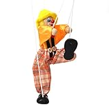 Pull String Puppet Clown Marionette Puppe Spielzeug Vintage Holz Hand...