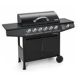 TAINO BASIC BBQ Gasgrill Grillwagen Edelstahl-Brenner + Seitenkocher Grill...