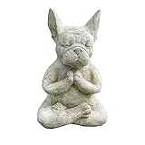 Meditierende französische Bulldogge Figur, 10 x 15 cm, Yoga-Hund,...