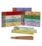 Raajsee 100% Bio-Räucherstäbchen-handgerollt -12er-Pack je 15 Gramm- Frei...
