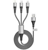 Multi USB Kabel 1.2M, ladekabel 3 in 1 Schnellladekabel Nylon USB Ladekabel...