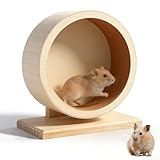 Hamsterrad Holz Natur, Laufrad Hamster Kork mit Kugellager, Sicher,...