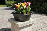 GartenGees Zinkwanne,mit Henkeln,anthrazit/Schwarz,Miniteich,40cm...