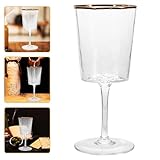 SHINEOFI Eleganter Rotweinkelch mit Goldrand Glasbecher für Party...