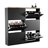 Planetmöbel 2 x Schuhschrank schmal mit 3 Klappen platzsparender...