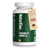 Vitamin D3 20000 I.E. Hochdosiert – 400 Tabletten im Jahresvorrat,...