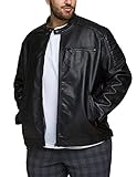 Herren JACK & JONES Kunstleder Jacke Plus Size | Biker Bomber Übergangs...