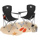 BigDean 2er Set Campingstuhl extra hohe Lehne max. 150kg belastbar...