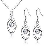 Zolkamery Schmuckset Silber 925 Damen, 925 Sterling Silber Twist Halskette...