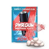 PWRGRUM Energy-Kaugummi Energy-Geschmack 4er Pack I Bis zu 4-Stunden...