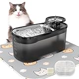 VEGREM Katzenbrunnen 2.5L, 2.5 W Leiser Trinkbrunnen für Katze mit...