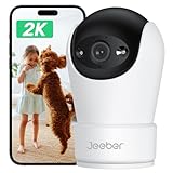 Jeeber 24/7 Haustierkamera mit app 360 Grad Schwenkbare WLAN Indoor Kamera...