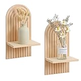 Puhui 2er-Set Boho Regenbogen Wandregal aus Holz - Deko Wand Regale,...