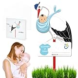 Klapperstorch SET zur Geburt Baby, Baby Geburt Blau Klapperstorch Set...
