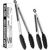 HOTEC Premium-Küchenzange aus Edelstahl, mit Verriegelung, Kochzange mit...