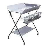 QIERF Klappbarer Wickeltisch Baby Wickelkommode Mobiler Wickelregal...