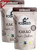 koawach Bio Backkakao Kakaopulver versch. Größen – ohne Koffein, vegan,...