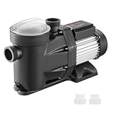 VEVOR 1,5 PS Schwimmbadpumpe, 220 V-240 V, 1450/2860 U/min Poolpumpe 1100...