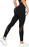 KUMAYES Damen Sports Leggings Hohe Taille Lange Sporthose Sportleggings mit...