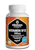 Vitamin B12 hochdosiert und vegan, Methylcobalamin, 500 mcg 180 Tabletten...