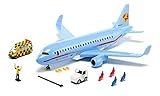 siku 5402, Verkehrsflugzeug mit Zubehör, Kunststoff, Hellblau, Viele...