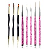 8 Teilig Nägel Pinsel Pinselset, 5 pcs Profi Detail Fine Nails Gel Nails...