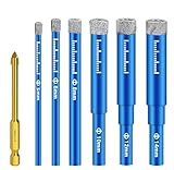 7 Stück Fliesenbohrer Glasbohrer Diamantbohrer,5/6/8/10/12/14mm...