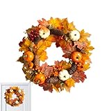 Herbst-Türkranz – Herbstkranz, Ahornblätter und Kürbis, Girlande für...