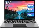 jumper Laptop 16 Zoll FHD, 16 GB RAM 512 GB SSD, Intel Quad Core Notebook,...