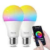 Mycket E27 WiFi Smart Bulb 9W LED Color Dimmable Light Equivalent Bulbs...