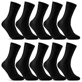 10 Paar Socken Herren Damen Schwarz Business Socken Baumwolle 70201T...