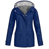 Surttan Regenjacke Damen Wasserdicht Elegant Einfarbig Regenmantel Outdoor...