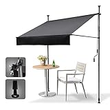 HOMEDEMO Klemmmarkise Markise Balkon (150 cm x 125 cm) Anthrazit mit...