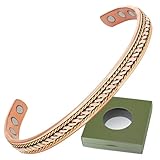 Wollet Kupferarmband für Damen, Kupfer-Manschetten-Armreif, 16 cm,...
