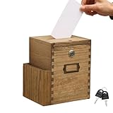 KIRIGEN Hölzerne Vorschlagsbox Spenden- und Wahlurne Wandmontage...