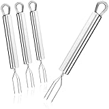 com-four® 4x Pellkartoffel-Gabel mit 3 Zinken, aus rostfreiem Edelstahl...