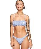 RVCA Womens Bandeau Bikini Top with Removable Straps - Mille (Grey Purple,...