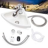 Eckwaschbecken, Wandmontage, Acryl, Handwaschbecken für Wohnmobil, Küche,...