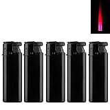 Turbo Sturmfeuerzeug Black ZS 1-10, ROTE Flamme Gas Jet Flame Lighter (5X...