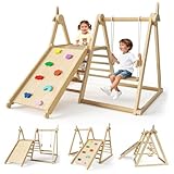 5-in-1 Indoor Spielplatz, Klettergerüst mit Schaukel, Rutsche, Leiter,...