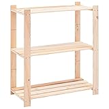 vidaXL Kiefer Massiv Lagerregal 3 Böden 150kg Kellerregal Holzregal...