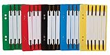 Idena 300391 - Heftstreifen aus Kunststoff, 5-fach farbig sortiert, 25...