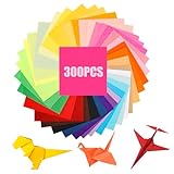 300 Blatt Buntes Origami-Papie , RISVOWO Buntes Papier, 15 x 15cm...