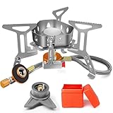 AUTOPkio Campingkocher 3500W, Winddicht Gas Campingkocher mit Piezozündung...