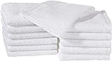 Amazon Basics Waschlappen aus Baumwolle, 30L x 30B cm, 12er-Pack, Weiß