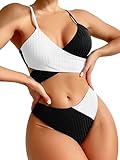 Sosila Damen Bikini Set Bademode Tankini ohne Bügel, Push Up Effekt...