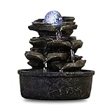 Zen Light Zen'Light - Zimmerbrunnen LittleRock - Naturwasserfall mit...