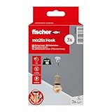 fischer Klebehaken im 3er Pack, selbstklebender Wandhaken in Weiß,...